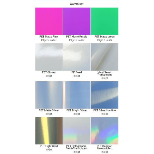 Holographic Printable PET Inkjet Sticker Paper Waterproof Adhesive Label