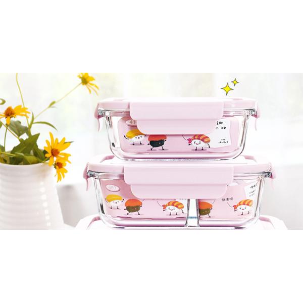 Воздухонепроницаемый пищевой контейнер 410ml 680ml стеклянный с крышкой доказательства утечки