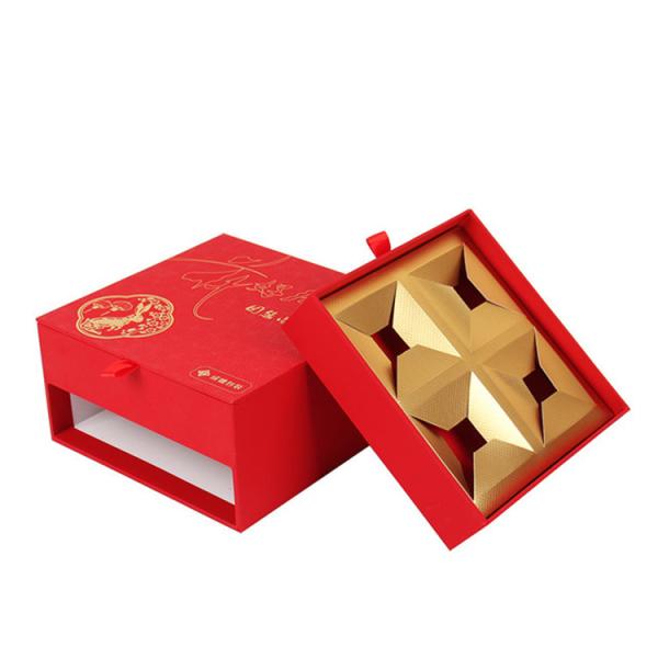 Fashion Design Luxury Soft Paper Rigid Cardboard Mooncake Packaging Box Custom Logo Magnetic With Divider