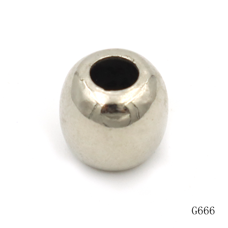 Custom Size Shape Metal Round Bead Zinc Alloy Nickel Plating Logo Bead For Bracelets Jewelry Making And Personal DIY Crafts