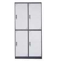 Grueso 0.5~0.8m m armario Gray Vertical Iron Storage Locker de cuatro puertas