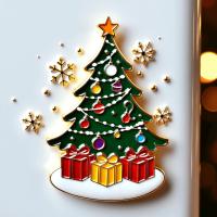 Magnéte de réfrigérateur de Noël avec des flocons de neige et des cadeaux