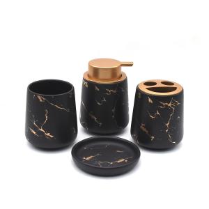 Cute Marble Ceramic Bathroom Set Soap Dispenser Sustainable For Home Hotel