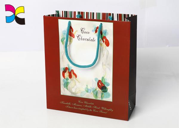 Offset Custom Printed Recycled Paper Bags 210gsm C1s Art Paper Company Promotion