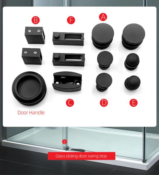10mm Glass Thickness Shower Cabin Accessories Sliding Door Fittings in SS304 Material