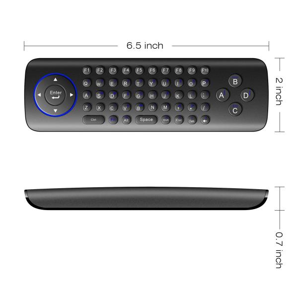 2.4G RF Air Mouse Keyboard Remote 3 - G Sensor Lithium Battery Reliable