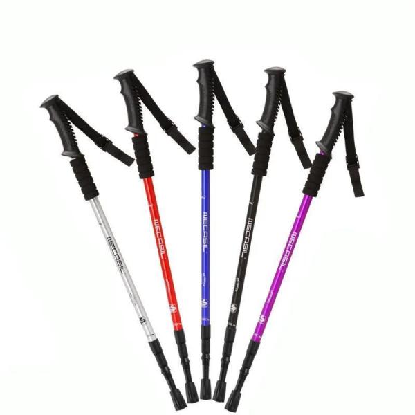 Outdoor Alpenstock Climbing Stick 90-135cm 4 Section Aluminum Telescopic Walking Stick