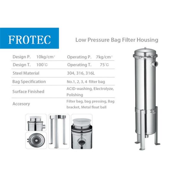 304/316 Stainless Steel Bag Filter Housing , Liquid Bag Filter Housings For Liquid
