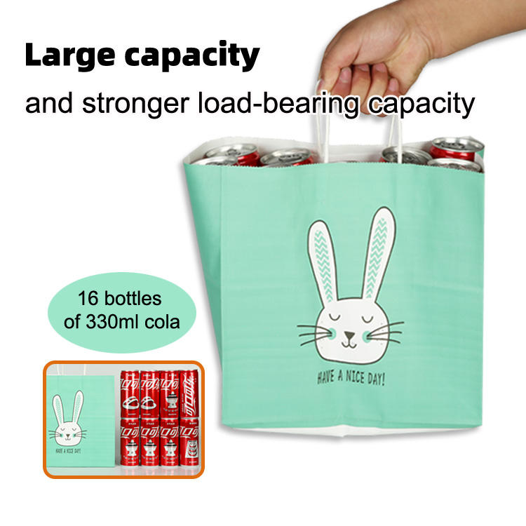 Recyclable Paper Bag Customised Kraft Paper Cardboard Flat Rope Packaging