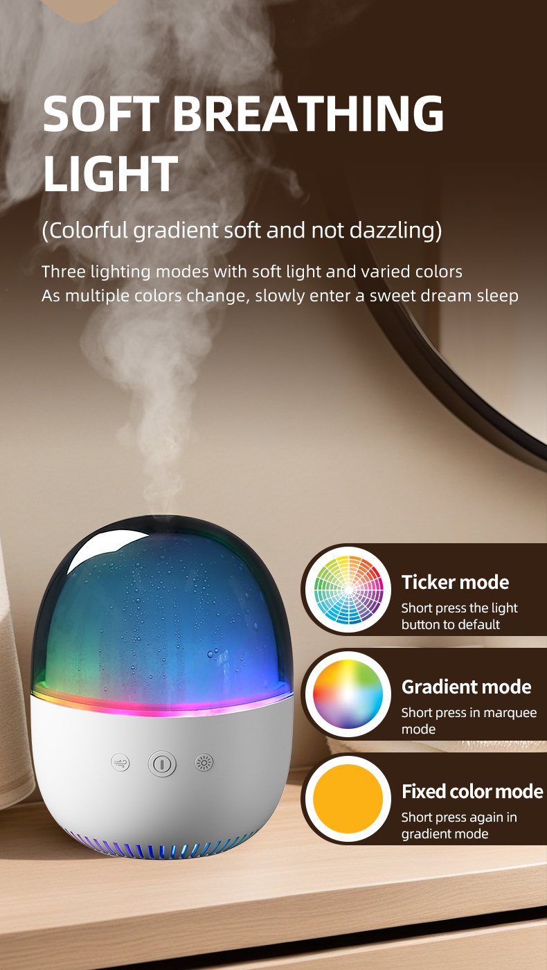 Factory Direct Essential Oil Ultrasonic Aroma Diffuser with 7 Color Changing LED Lights 200ml Tank for Home Office