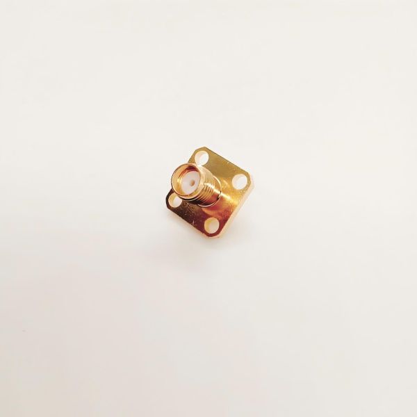 SMA Female Connector DC-6GHz Gold-Plated Brass 4 Hole Flange Mount for RF Applications
