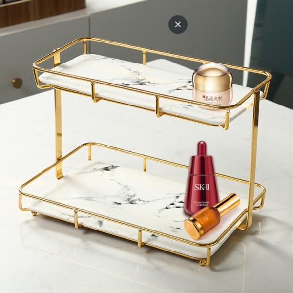 Moisture Proof SS Bathroom Counter Stand , Waterproof 2 Tier Storage Rack