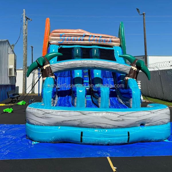 Commercial PVC Surfboard Double Slides Water Slide for Party Rentals Express Shipping