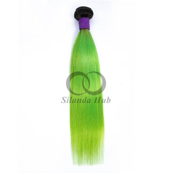#T1B/Green Straight Remy Human Hair Bundles Sew In Weave Bundles Brazilian Bundle Deals