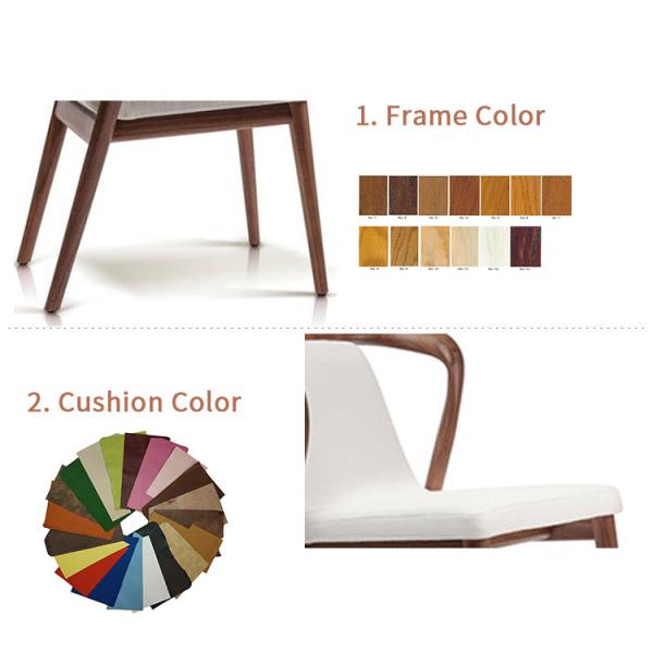 Fabric Upholstered Nordic Italian Solid Wood Dining Room Chairs for Modern Living Room Design Style