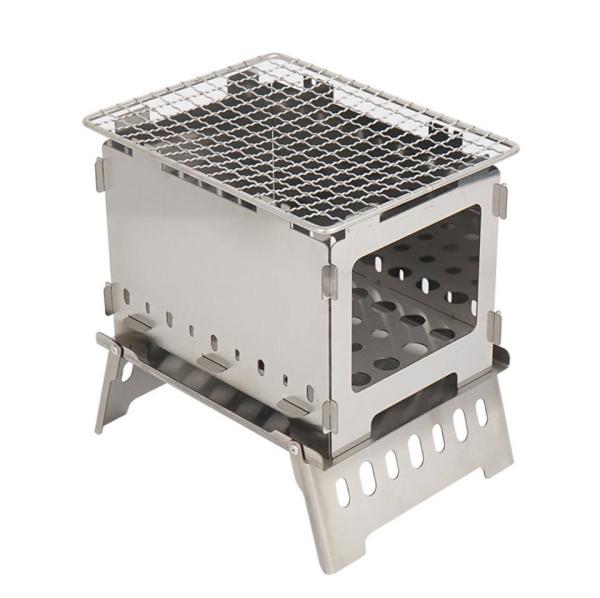 SUS304 Portable BBQ Stove Grill 1.2KG Windproof Folding Wood Burning Camping Stove