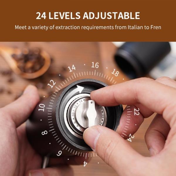 Burr Espresso Stainless Steel Manual Coffee Grinder Precise Portable DIY Logo