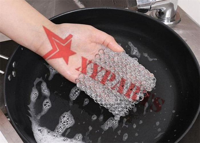 квадрат скруббера сетки кольца нержавеющей стали 15x15cm формирует для чистки кухни