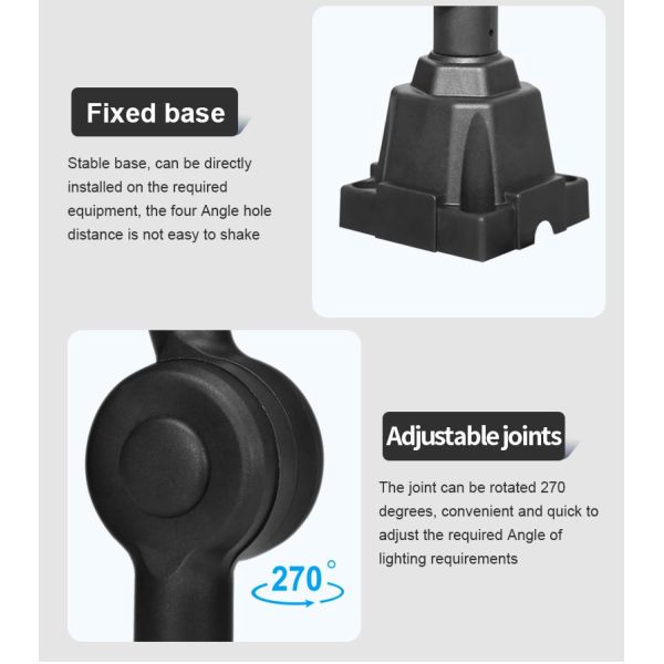 Lámpara de trabajo de cuello de cisne ajustable, portátil, con brazo corto, luz LED para máquina