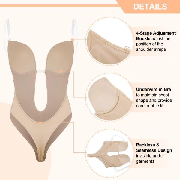 10000 Quantity Firm Control Crotchless Backless Shapers for Women within High Waist 30D