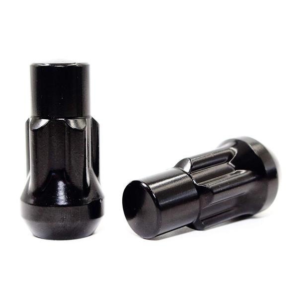 Black Car Wheel Nuts Acorn Bulge Tuner Socket Style 1.75 Inch