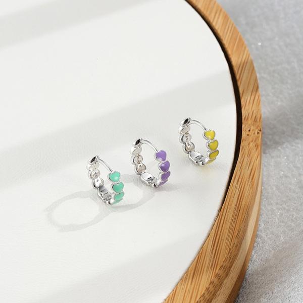 Продетые нитку стержни сердца серег сердца грамма 0.15mm CZ 0,85 стерлинговые серебряные