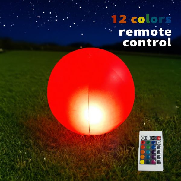 40CM Inflatable LED Glow Ball with 12-Color Remote Control for Indoor/Outdoor Events