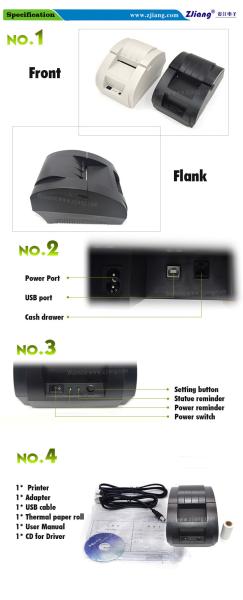 Portable Mini Thermal 2inch 58mm Receipt Printer For Retail Shop 5890k