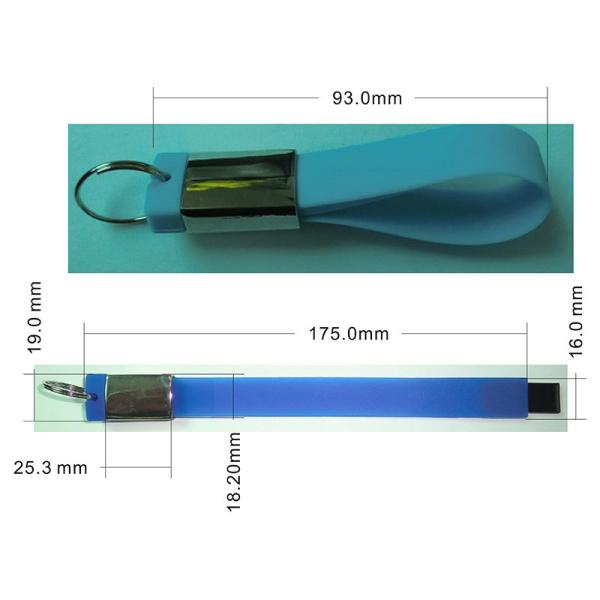 Водоустойчивый USB Wristband силикона UDP внезапный управляет 64GB с ключевым кольцом