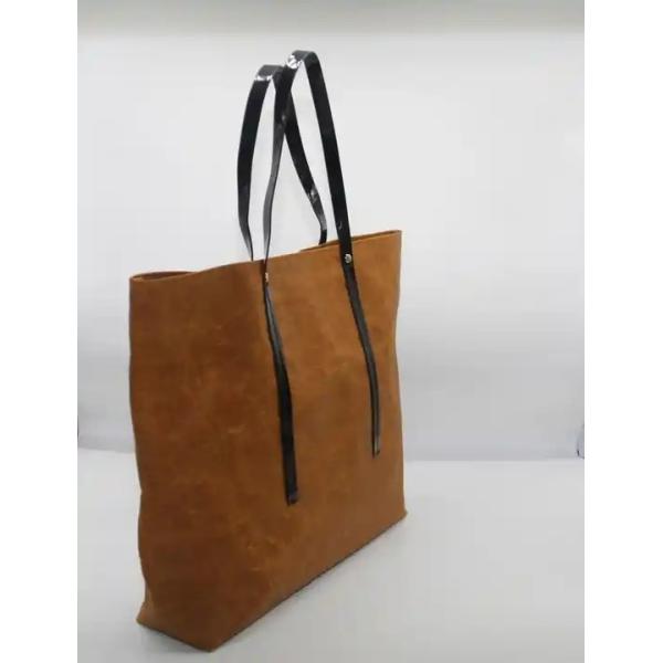 Letter Pattern Washable Kraft Paper Tote Bag Degradable Environmental With Logo Printed
