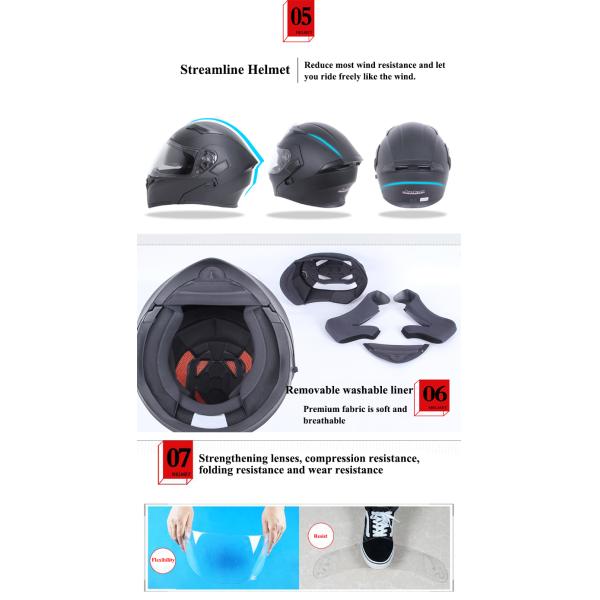 High Strength ABS Snowmobile Motorcycle Helmet with Double Visor Durable and Versatile
