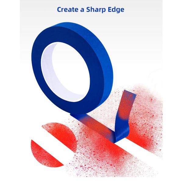Custom Blue Painter Masking Tape Roll for High-Temperature Outdoor Painting