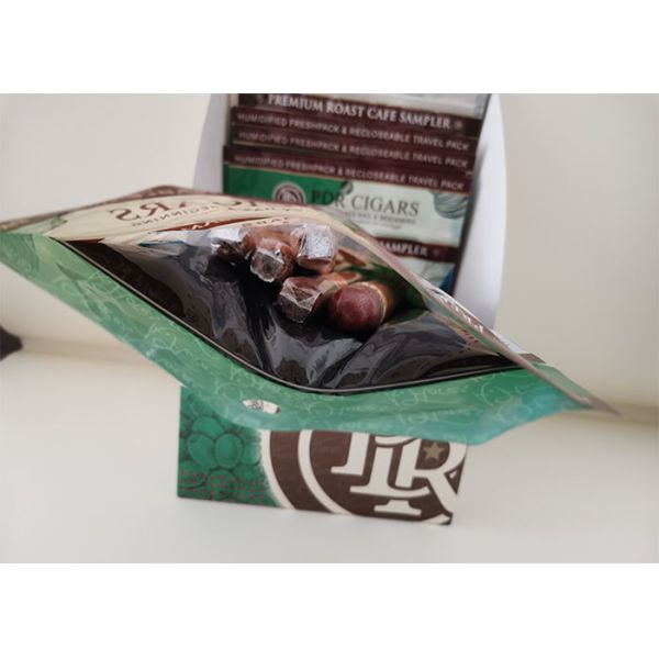 Humidification System Resealable Ziplock Cigar Bags With Slider Travel Cigar Humidor