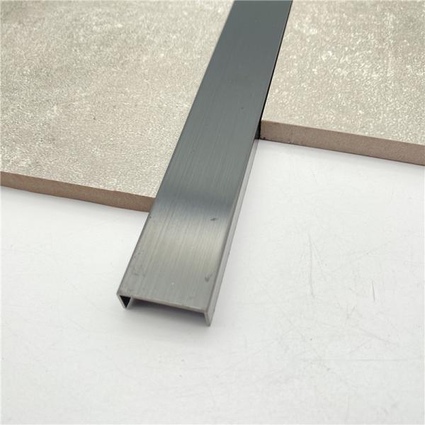 8mm 10mm 12.5mm Square Edge Brushed Silver External Tile Trim Corner (1 Pack)
