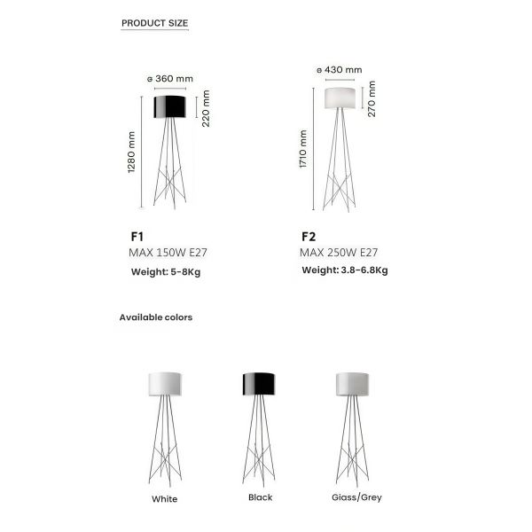 JYLIGHTING Minimalist Tripod Floor Lamp, Steel Frame & Aluminum Drum Shade with Glass Diffuser for Contemporary Home Decor