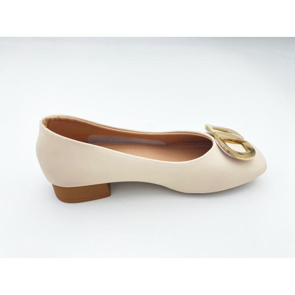 Women white comfort loafers with low-cut low heel with genuine leather