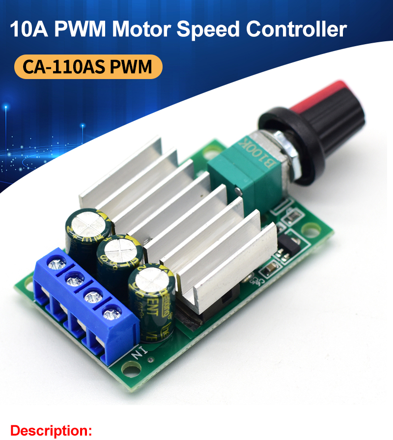 CA-110AS PWM DC Motor Speed Controller 12V 24V 10A Stepless LED Dimmer Power Governor Voltage Module Motor Driver Boards