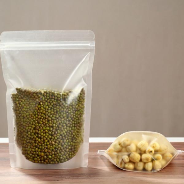 5.9 x 8.66 Inch Heat Seal Matte Clear Stand Up Pouch Bags with Reclosable Ziplock for Candy, Cookie Snack Food Packaging