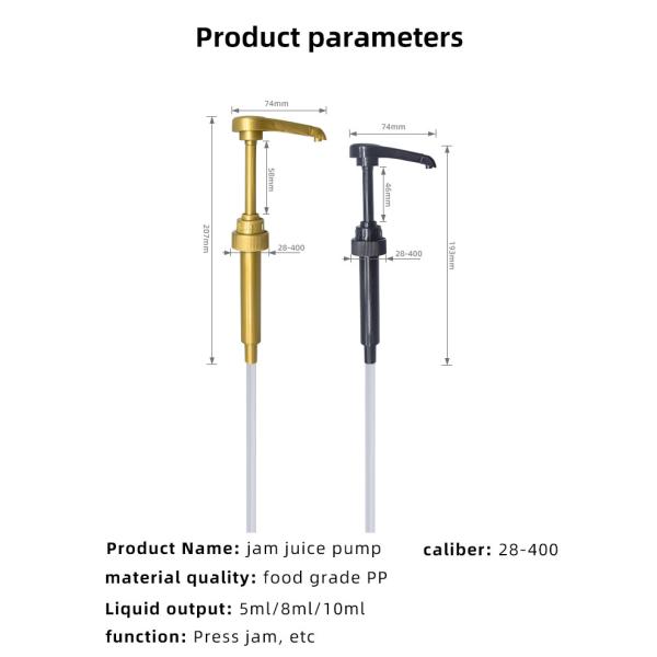 Food Grade Gold Syrup Dispenser Pump Dustproof Drip Proof Design