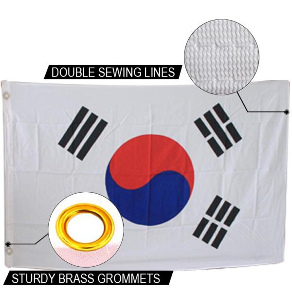 The South Korea Flag 90 X 150cm Knitted Polyester Indoor Outdoor National Banner