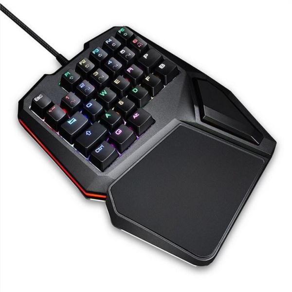 One Handed Razer Grade Quiet Xbox Gaming Keyboard RGB Luminescence