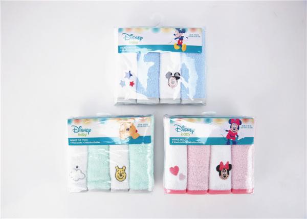 100% Cotton Baby Bath Washcloths 4pk Woven Washcloth Highly Water Absorbent