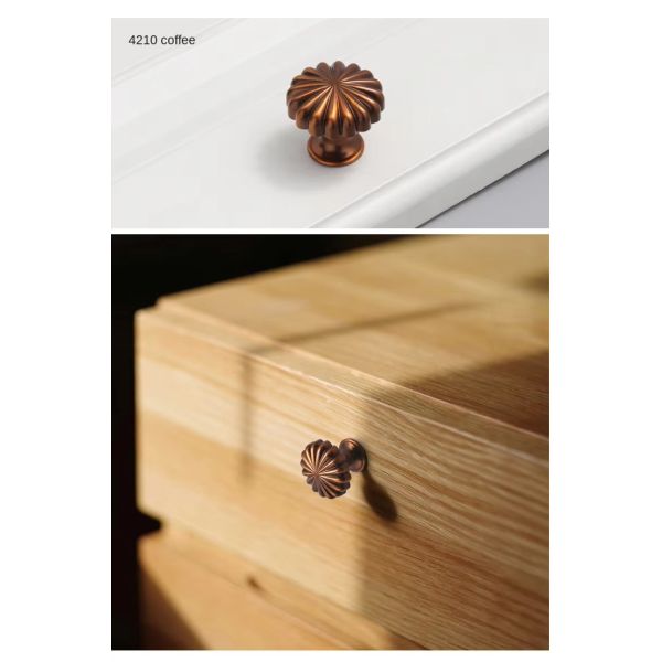 Single Hole Zinc Alloy Cabinet Knob Pumpkin Handle Small Single Grain Single Button Design for Dresser Wardrobe Use Direct