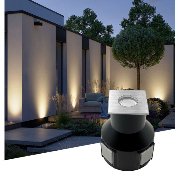 Inground Led Light Beam Angle 8 Degree DC24V 3W 3000K 50*50MM With IP67 Aluminum Body