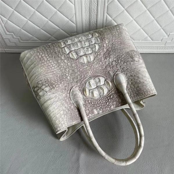 Lady Himalaya White Purse Authentic Alligator Skin Women Totes Handbag Real Crocodile Leather Female Large Shoulder Bag