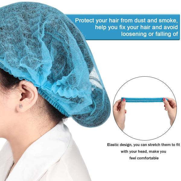 Machine Made Non Woven Mob Cap Detectable With Metallic Strip