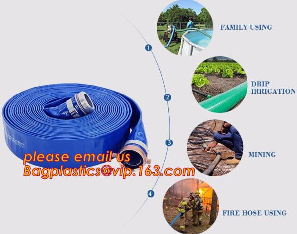 Liquid PVC Layflat Discharge Tubing High Pressure Water Hose 40MM For Agriculture Project