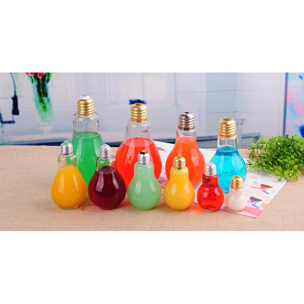 Бутылка напитка формы электрической лампочки стеклянная с емкостью крышки/клиента солом