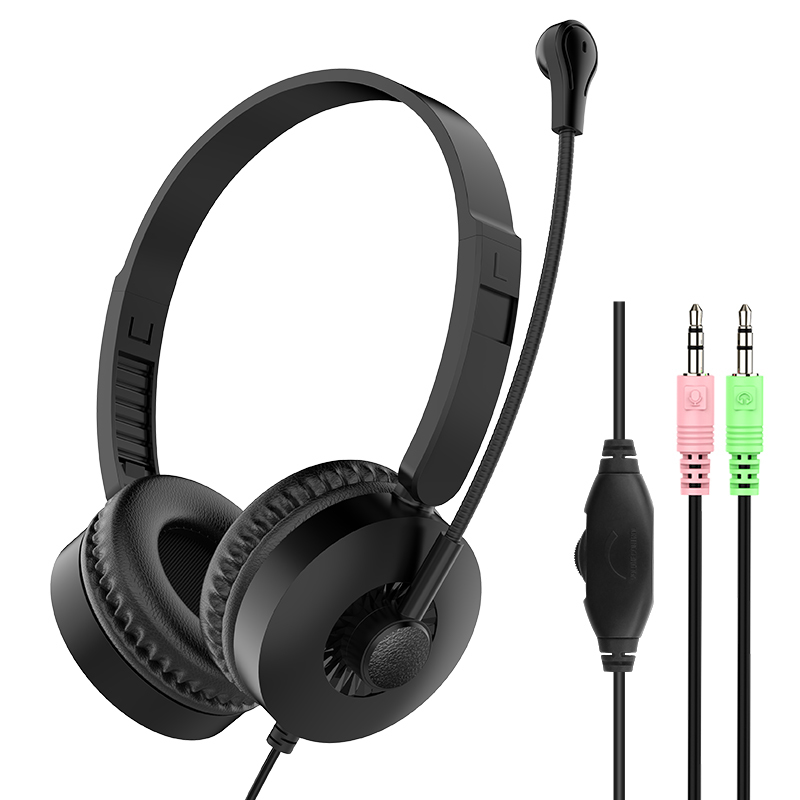 JTY- K3 Head mounted wired headphones with microphone and wired control USB/Type-C/3.5mm multi interface online course learning, customer service, computer headset support OEM/ODM customized products