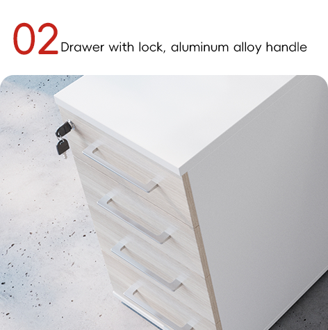 Diseño simplificado Escritorio único con gabinete de almacenamiento para la personalización de muebles comerciales